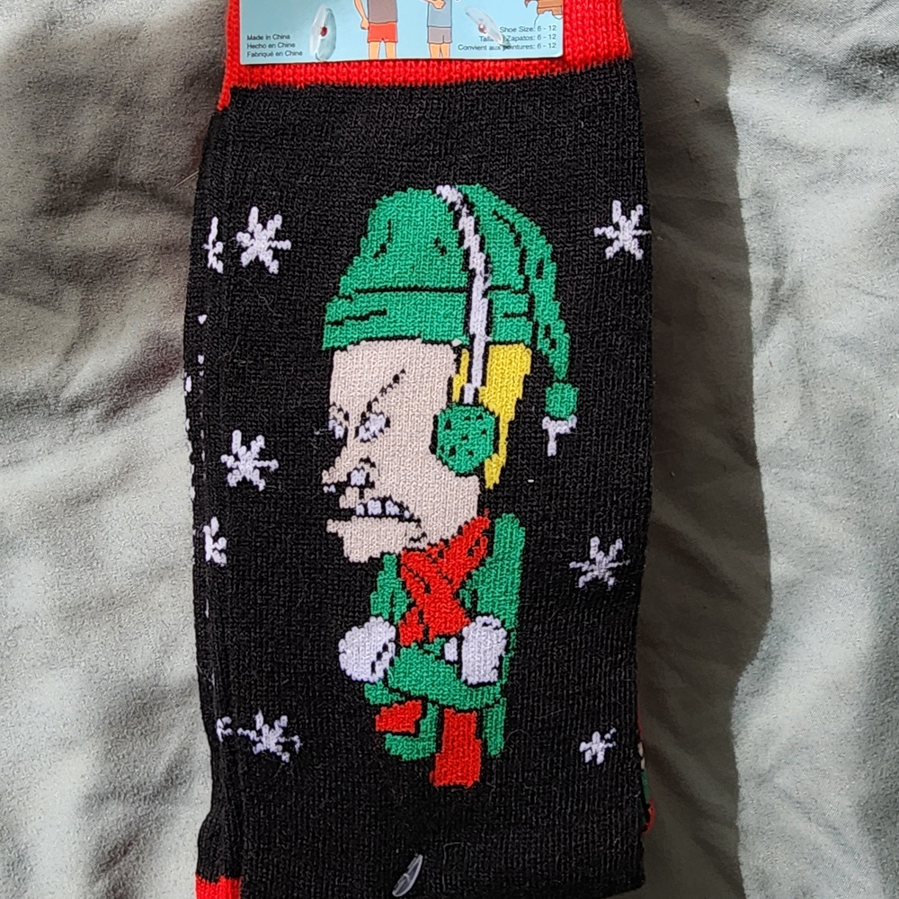Beavis And Butthead Black and Red Men's Holiday Socks